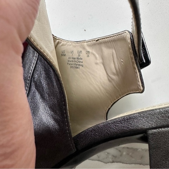 Naturalizer Distant Metalic Charcoal Peep-Toe Heels Size 9 - Picture 7 of 10